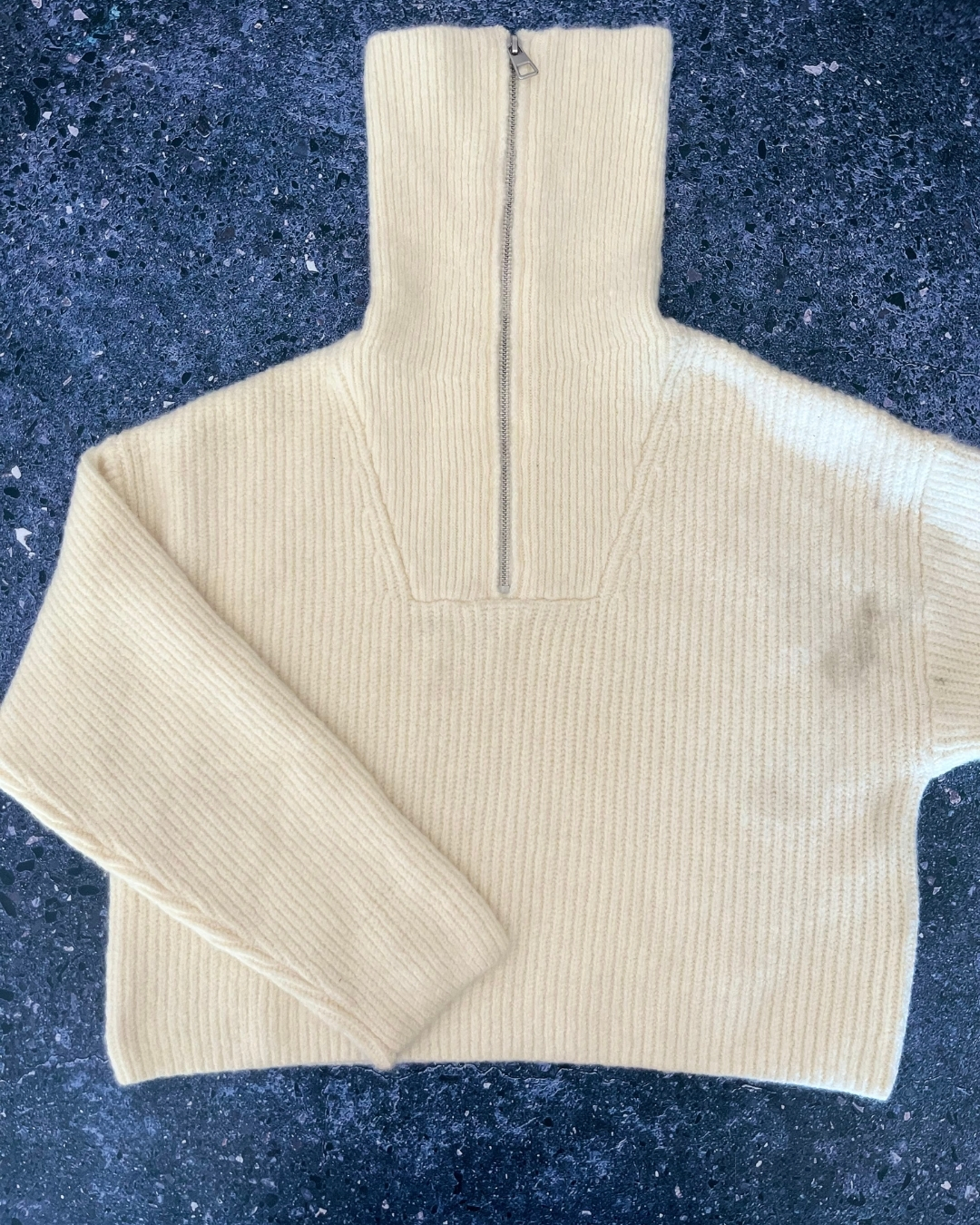 Zara beige zipped polar neck 11/12Y