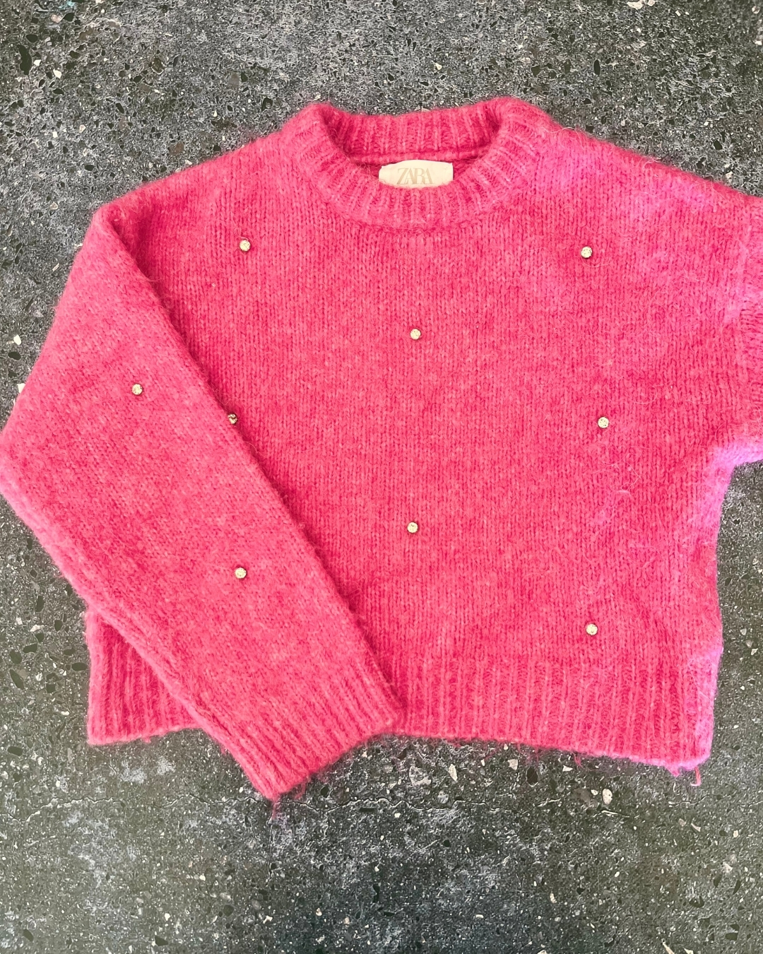 Zara pink bobble sweater 11/12Y