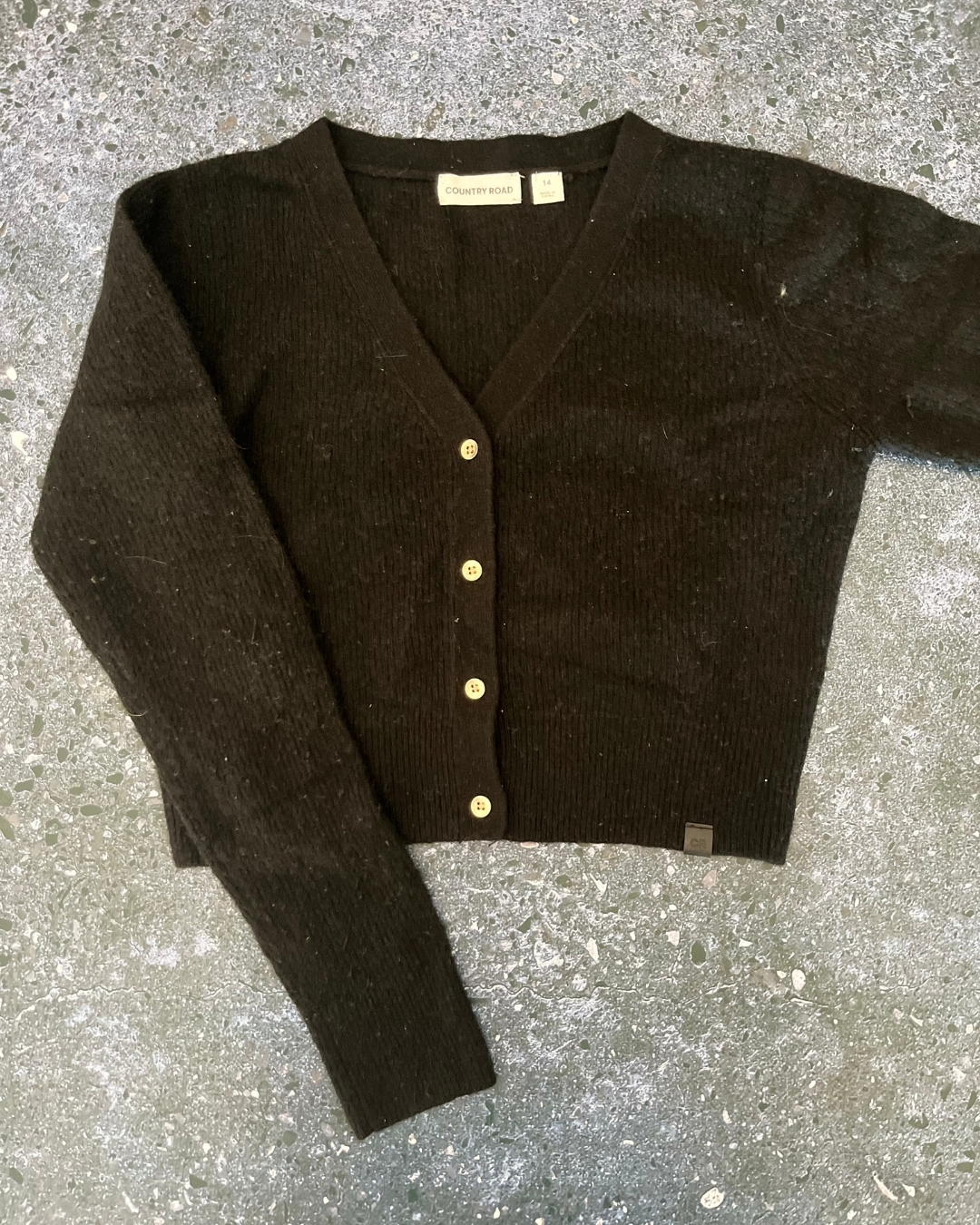 Country Road black cardigan 14Y