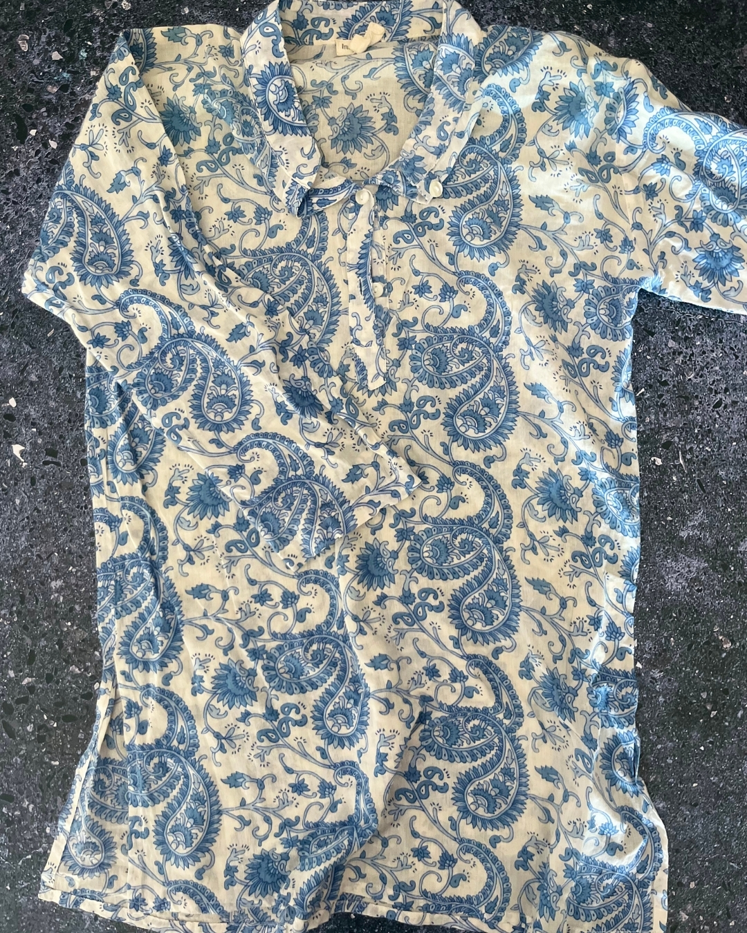 Indian Cotton white floral dress X Small