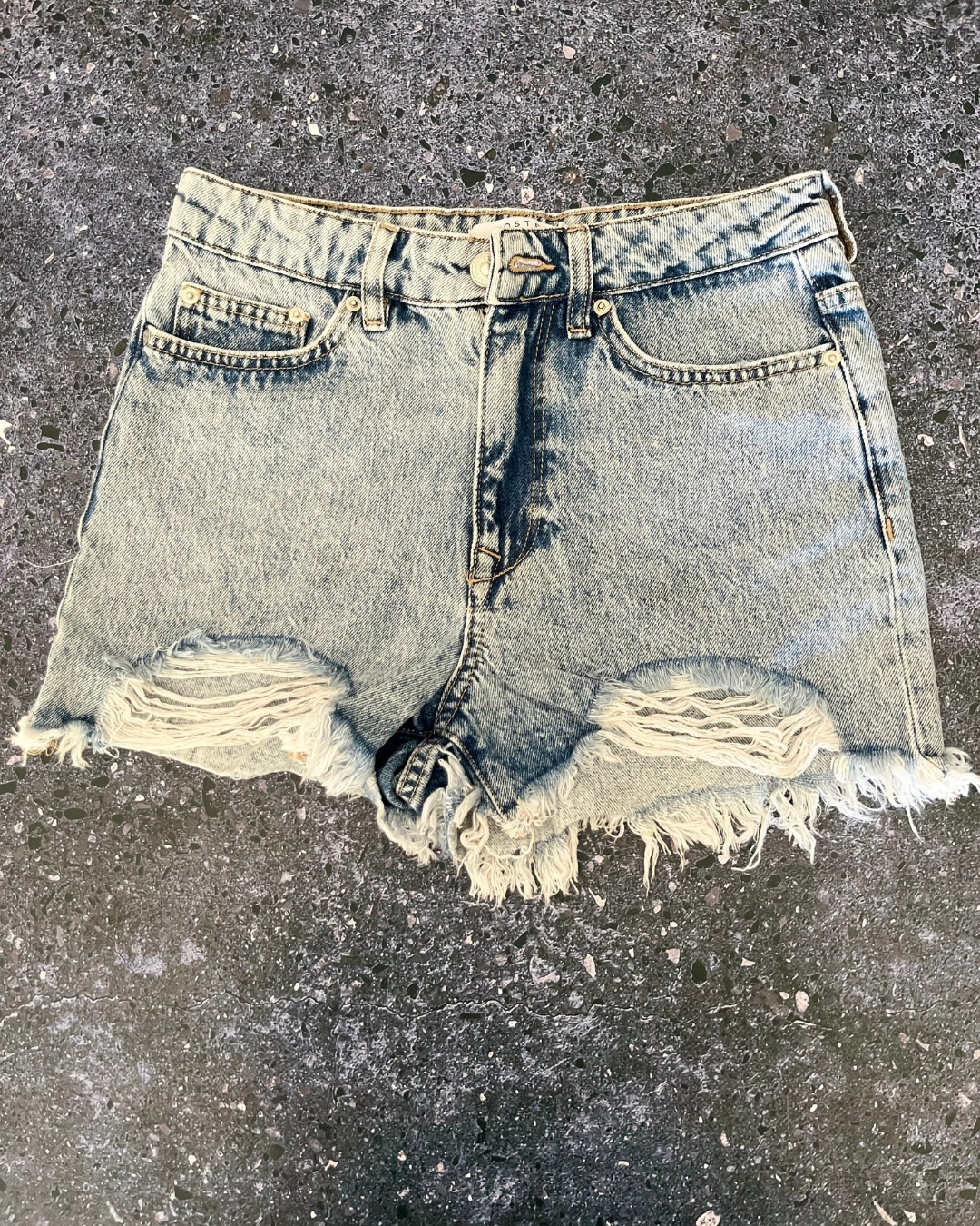 Costes blue ripped jean shorts X Small