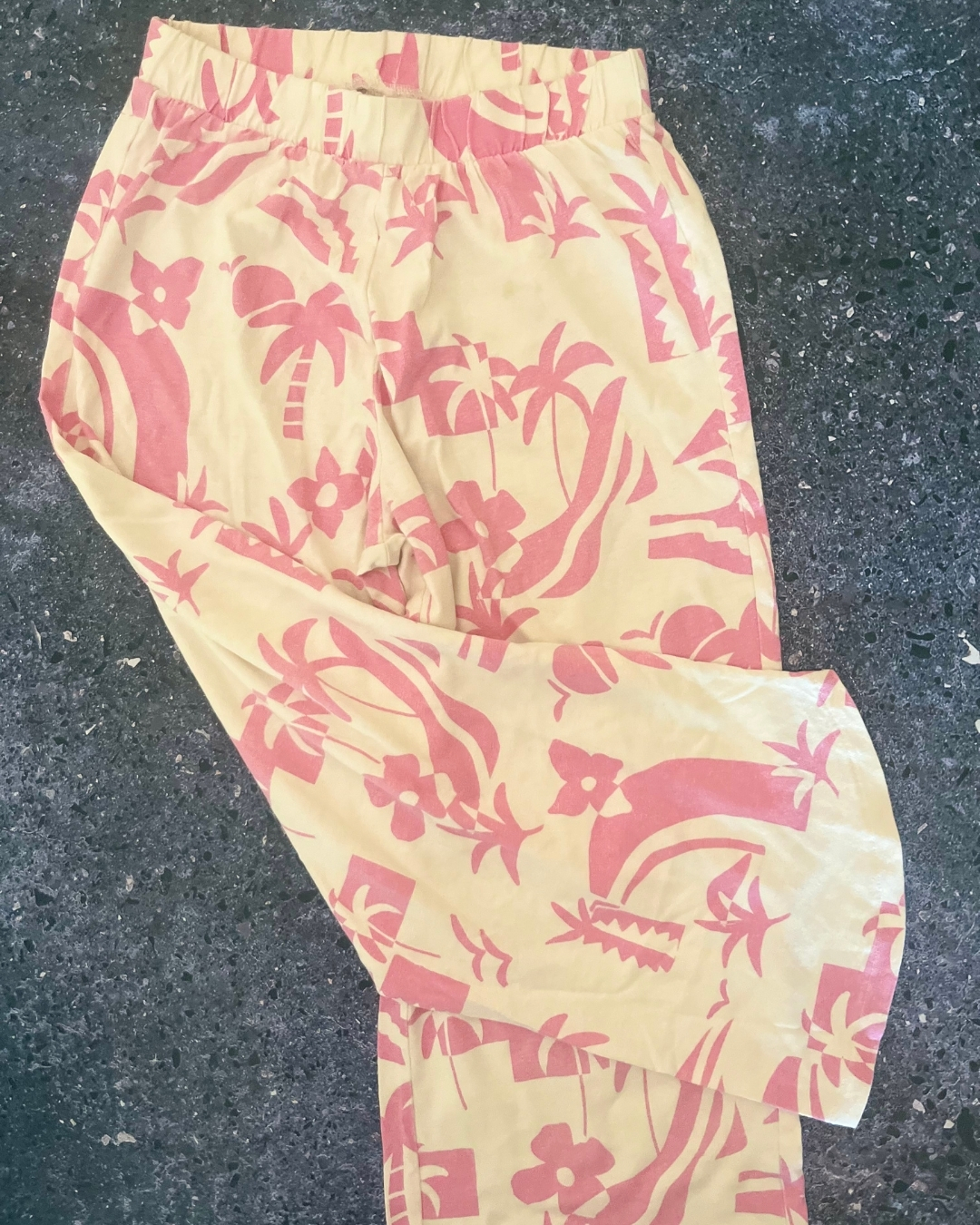 Zara beige palm trees pants 11/12Y