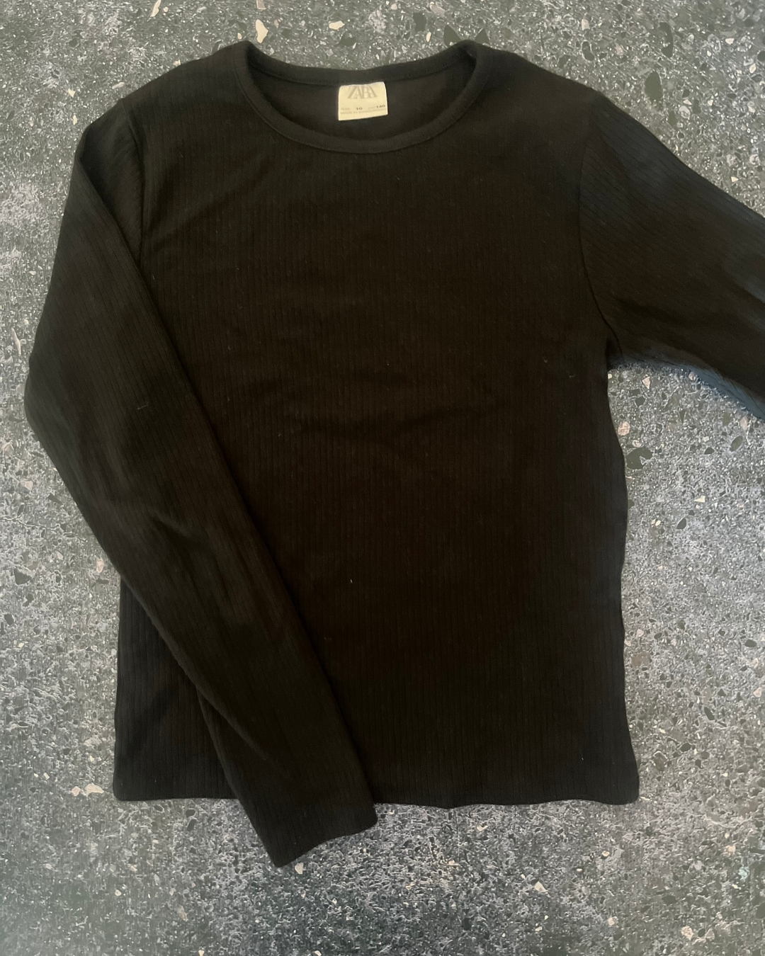 Zara black ribbed long sleeve top 10Y