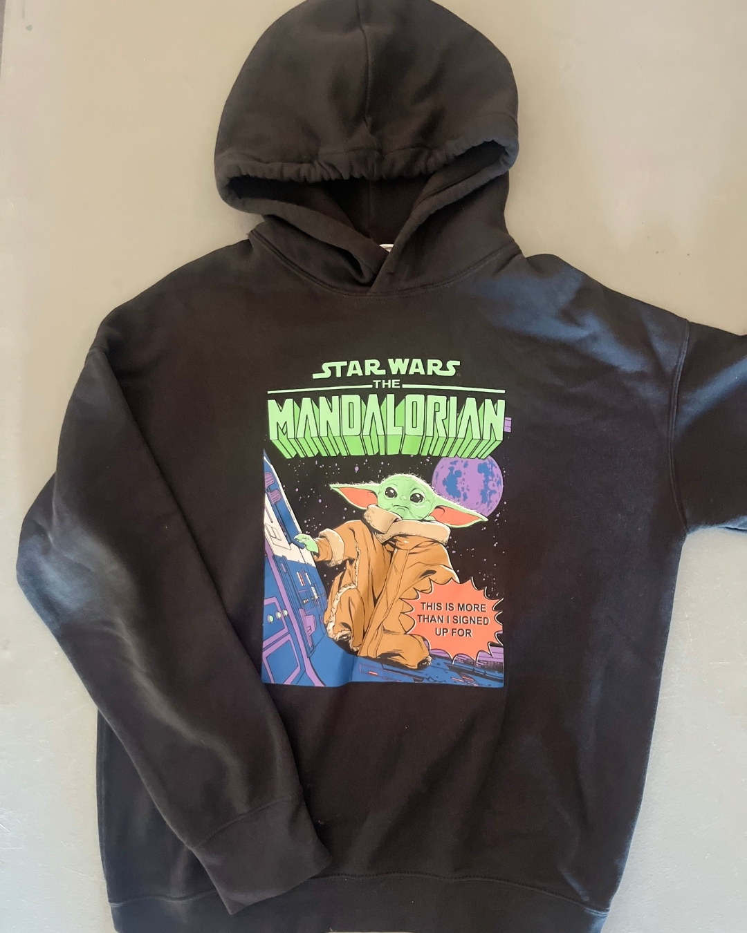 H&M black Mandalorian hoodie 12/14Y