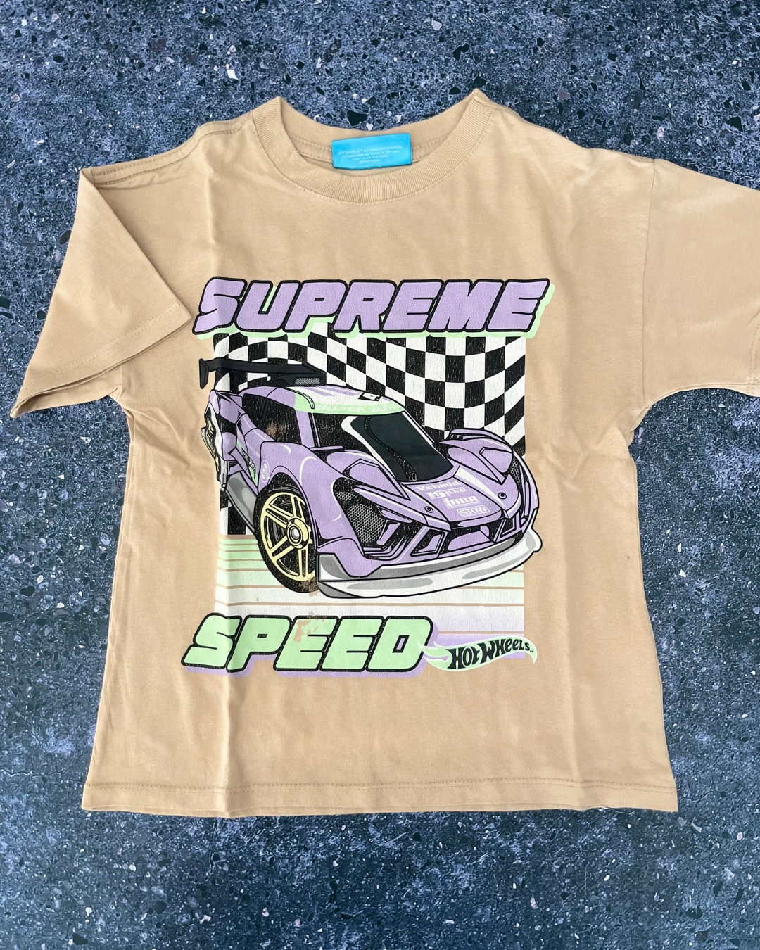 Cotton On Hot Wheels beige T-shirt 5Y