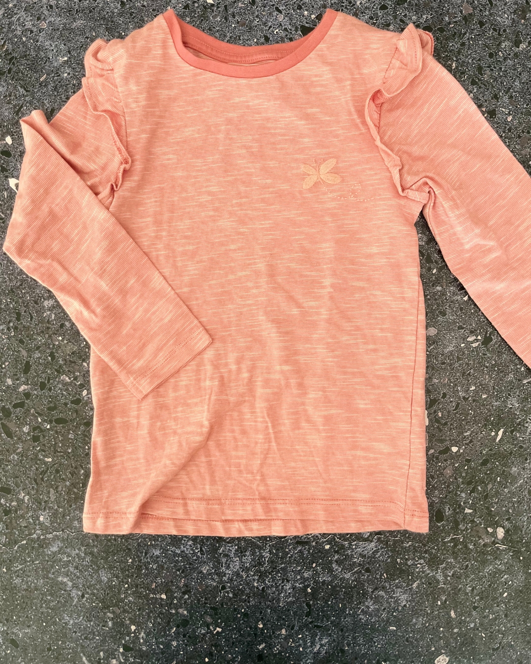 Nutmeg pink melange long sleeve top 5/6Y