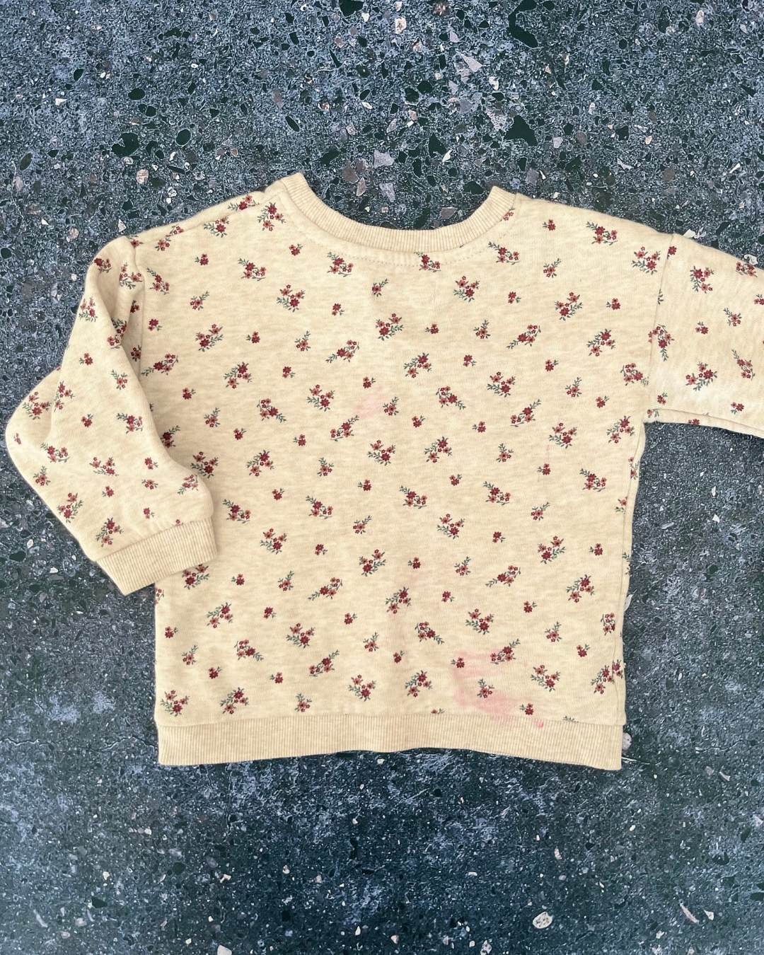 Mango beige floral sweater 12/18M