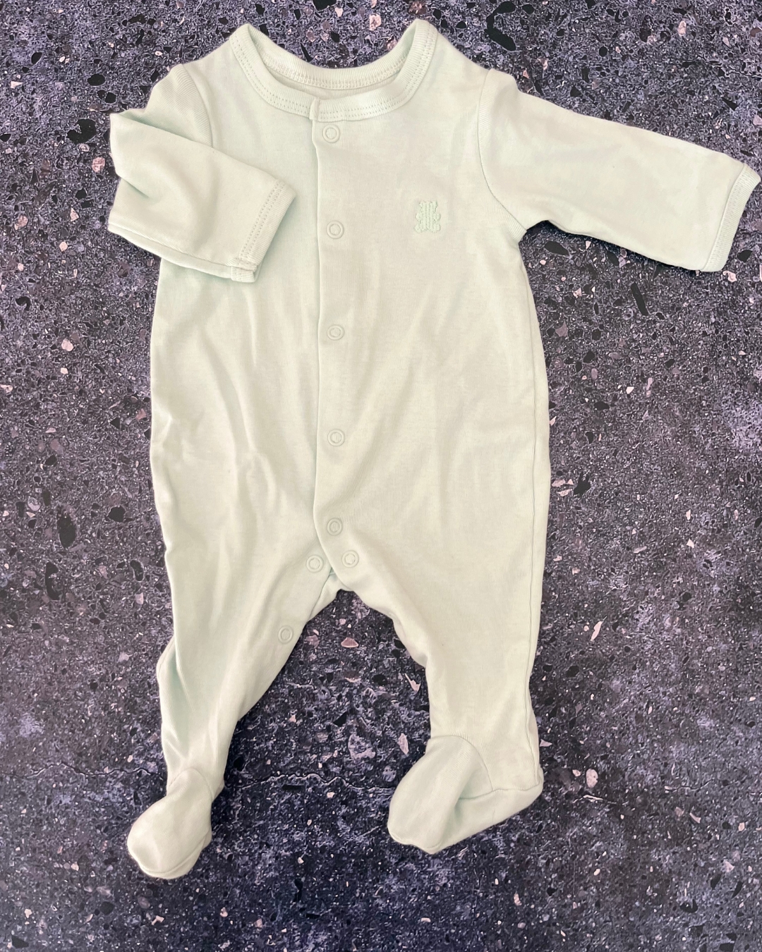 Woolworths mint green onesie Newborn