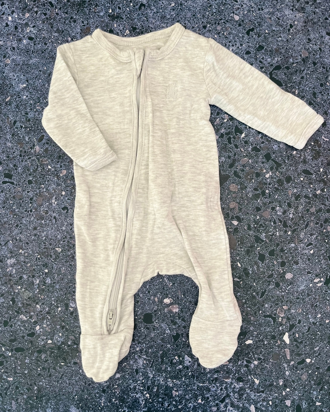 Woolworths grey melange zipped onesie Newborn