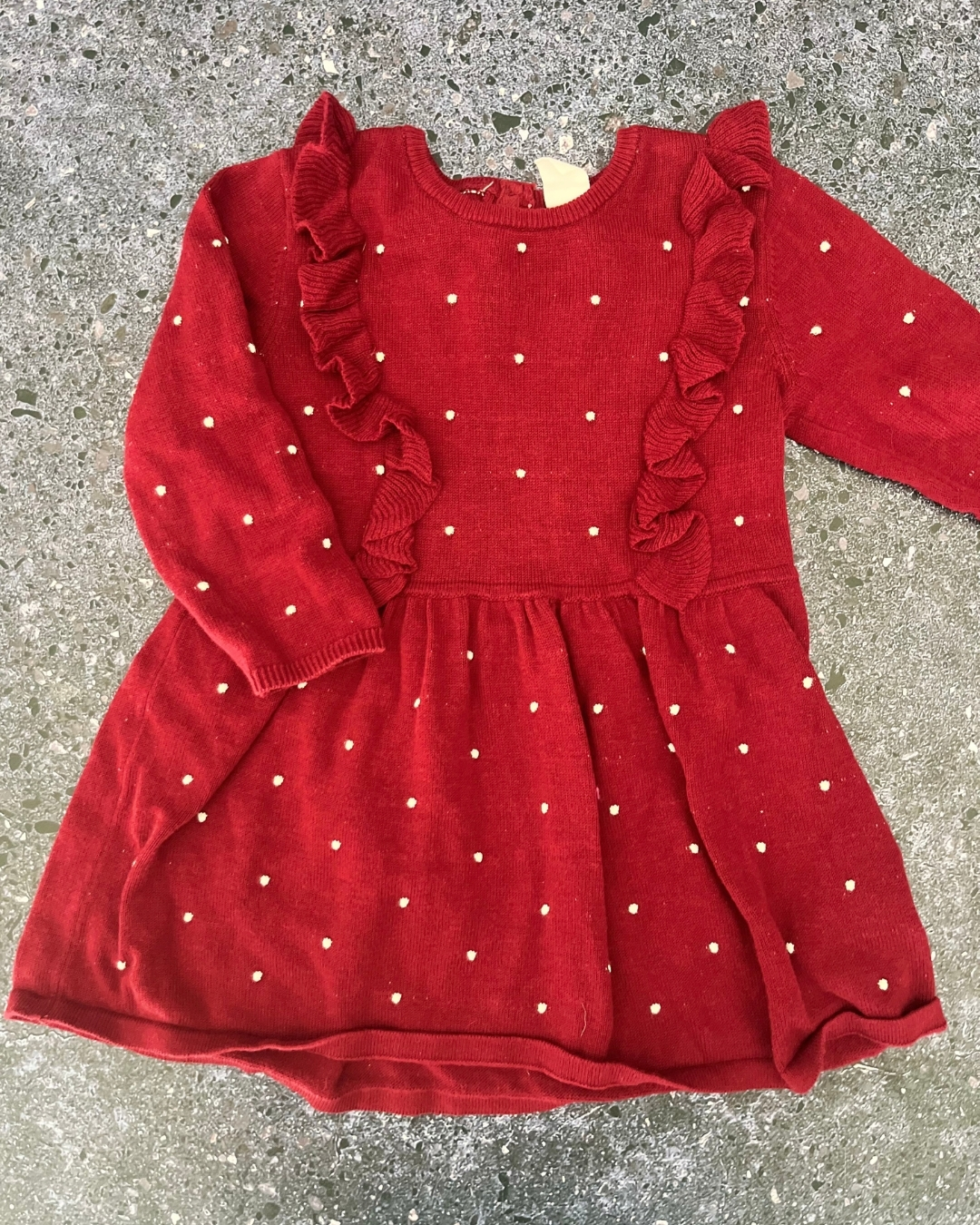 H&M maroon bobble dress 9/12M