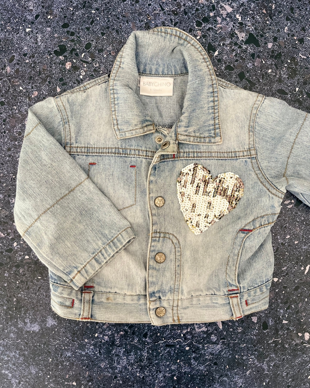 Baby Chino denim heart jacket 6/12M