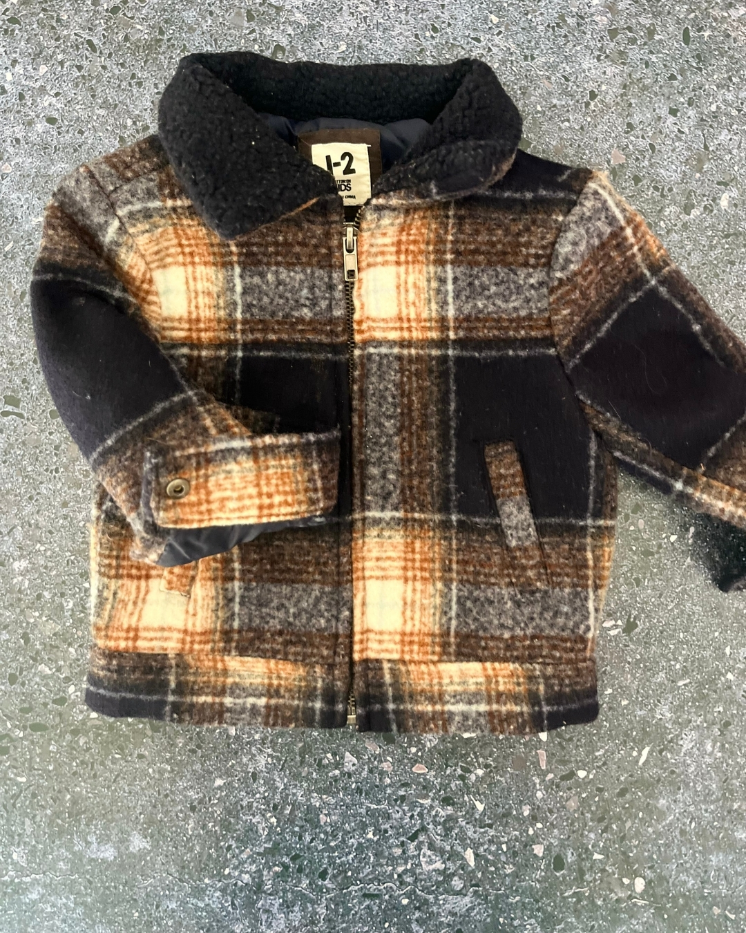Cotton On blue and brown checked jacket 1/2Y