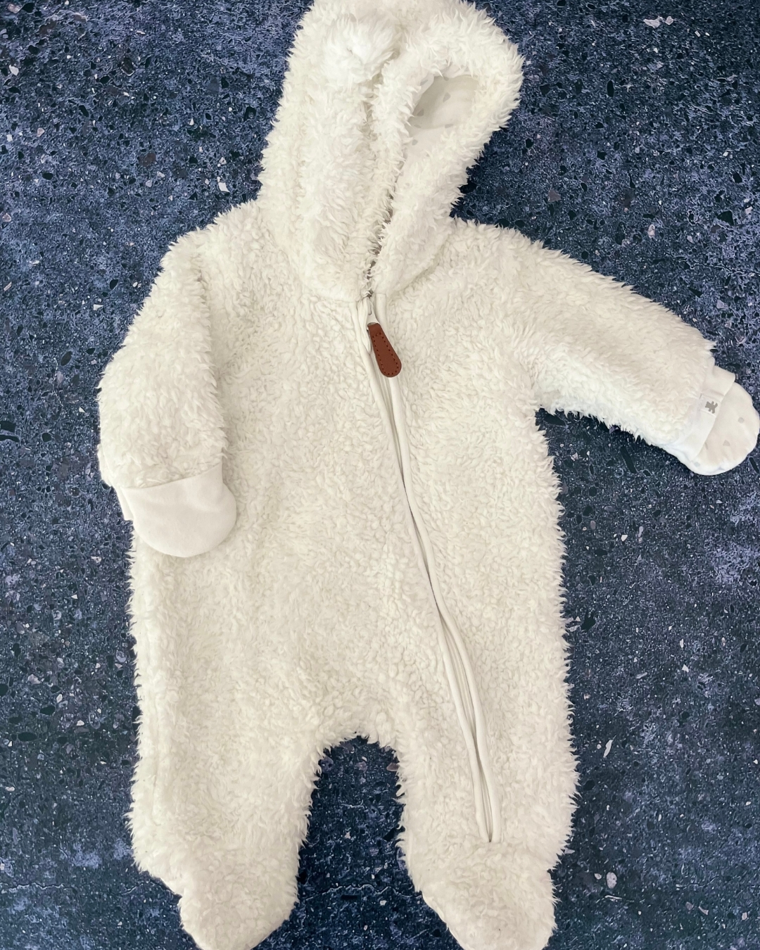 Woolworths white fleece onesie Newborn