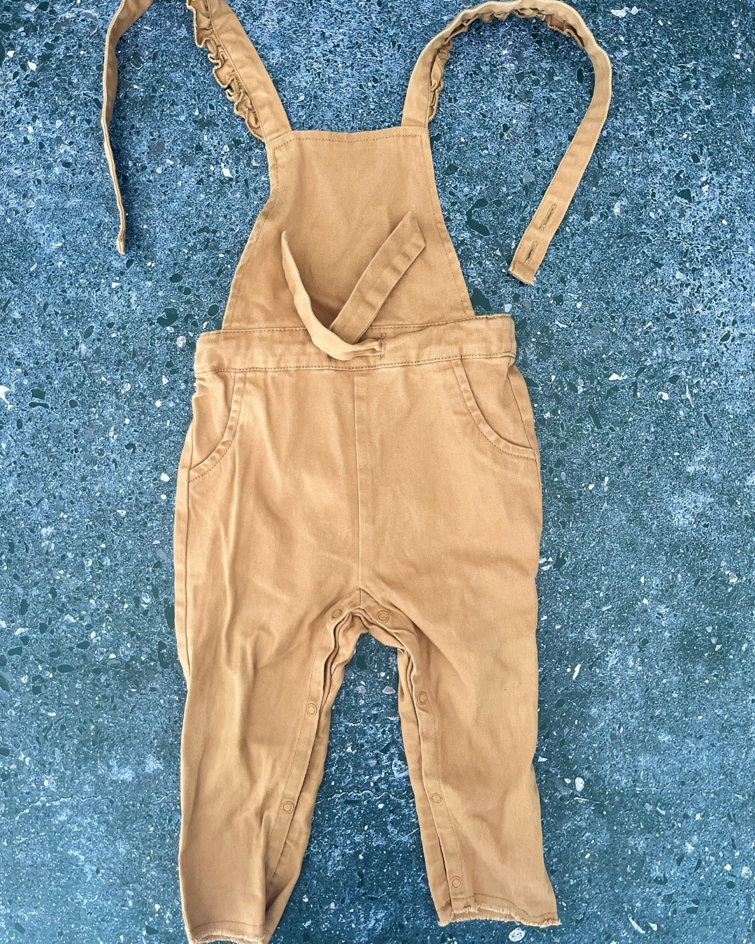 Woolworths light brown dungarees 12/18M