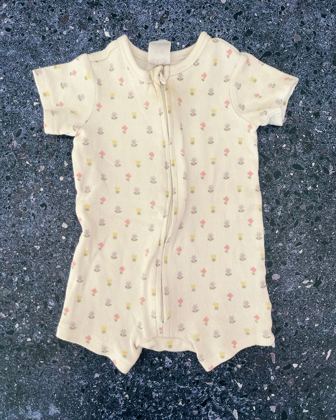 Cotton On ribbed floral romper 3/6M