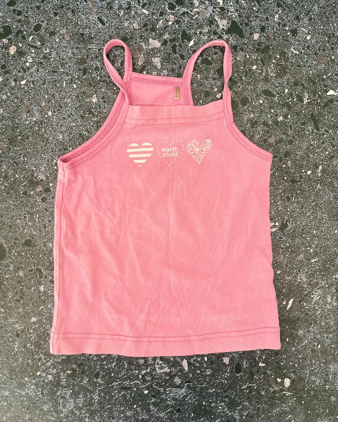 Earth Child pink hearts vest 6/12M
