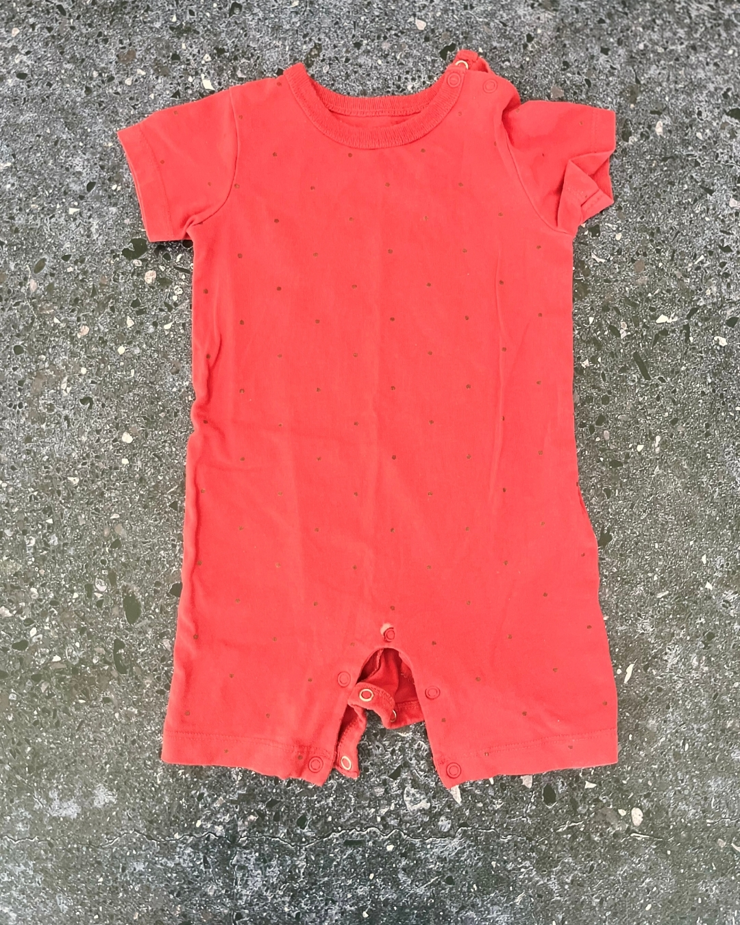 Cotton On red polka dot romper 3/6M