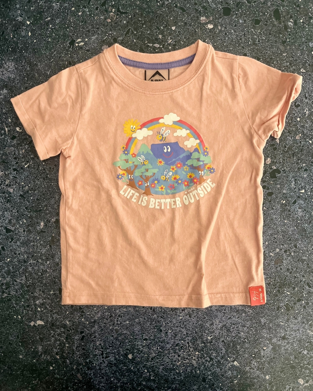 K-Way pink Life is Better Outside T-shirt 3/4Y