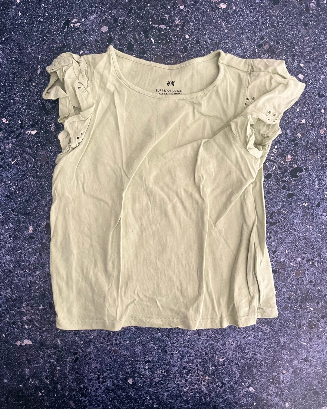H&M green tonal top 2/4Y