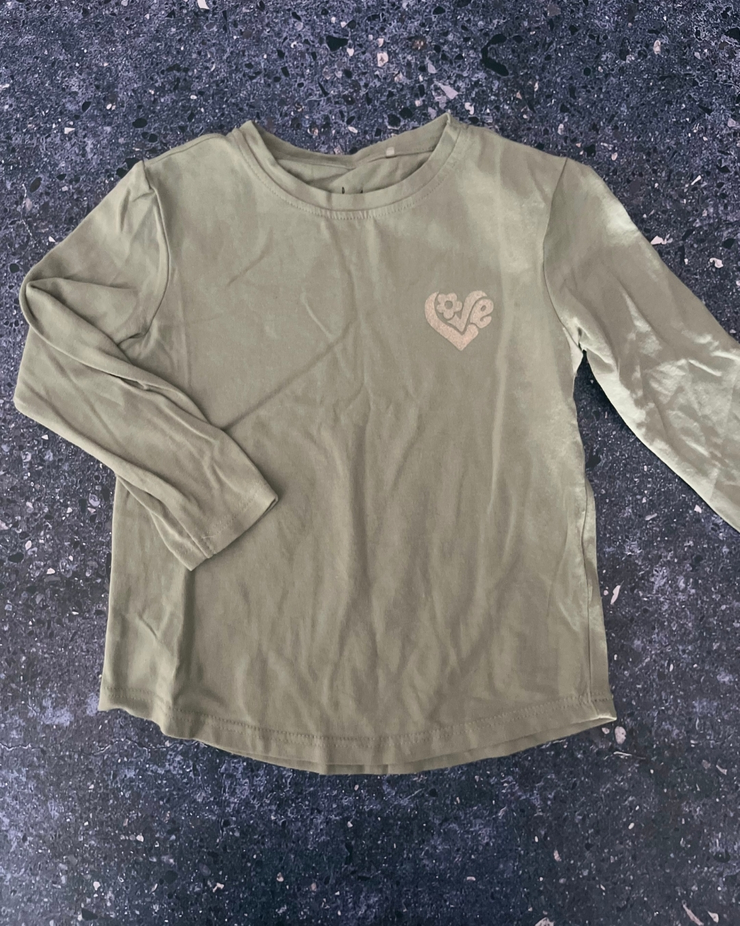 Woolworths green Love long sleeve T-shirt 4Y
