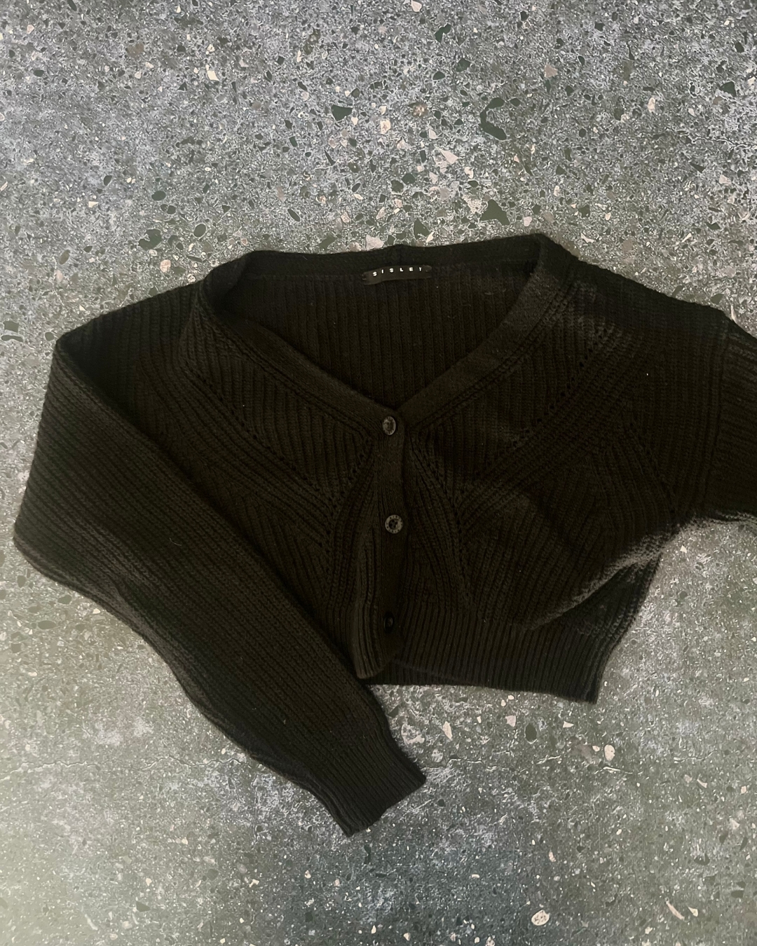 Sisley black knitted cardigan 7/8Y