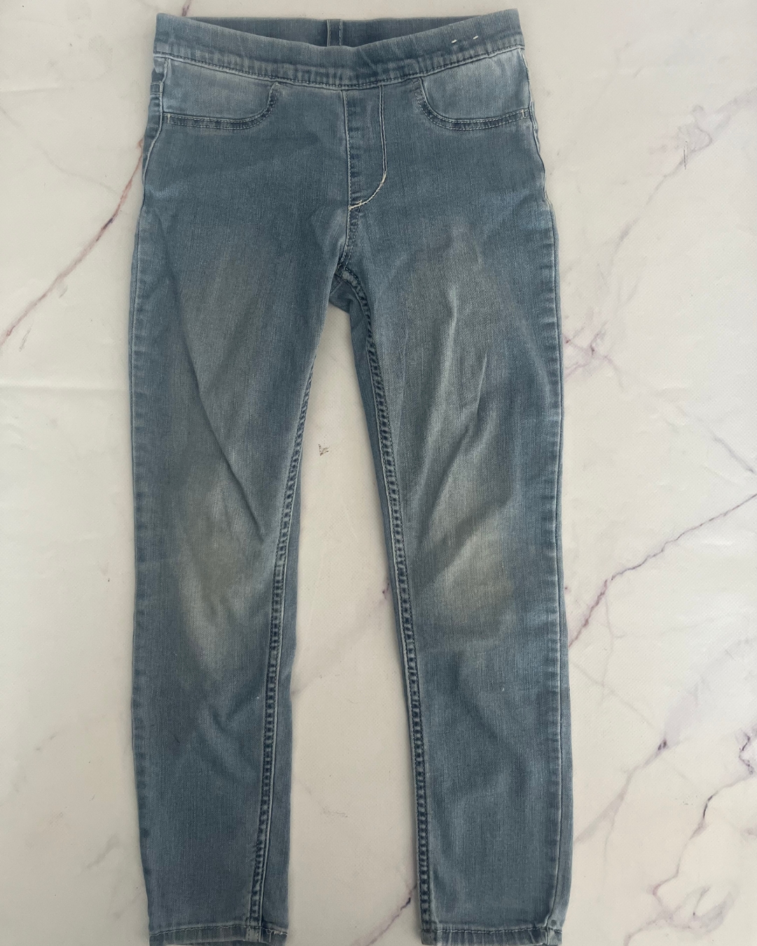 &Denim light blue denim leggings 6/7Y