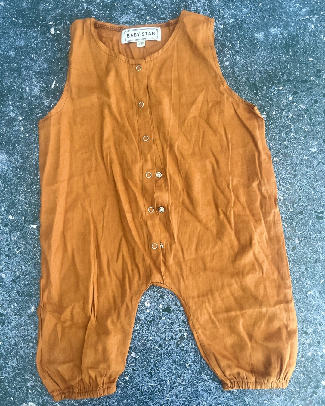 Baby Star brown romper 12/18M
