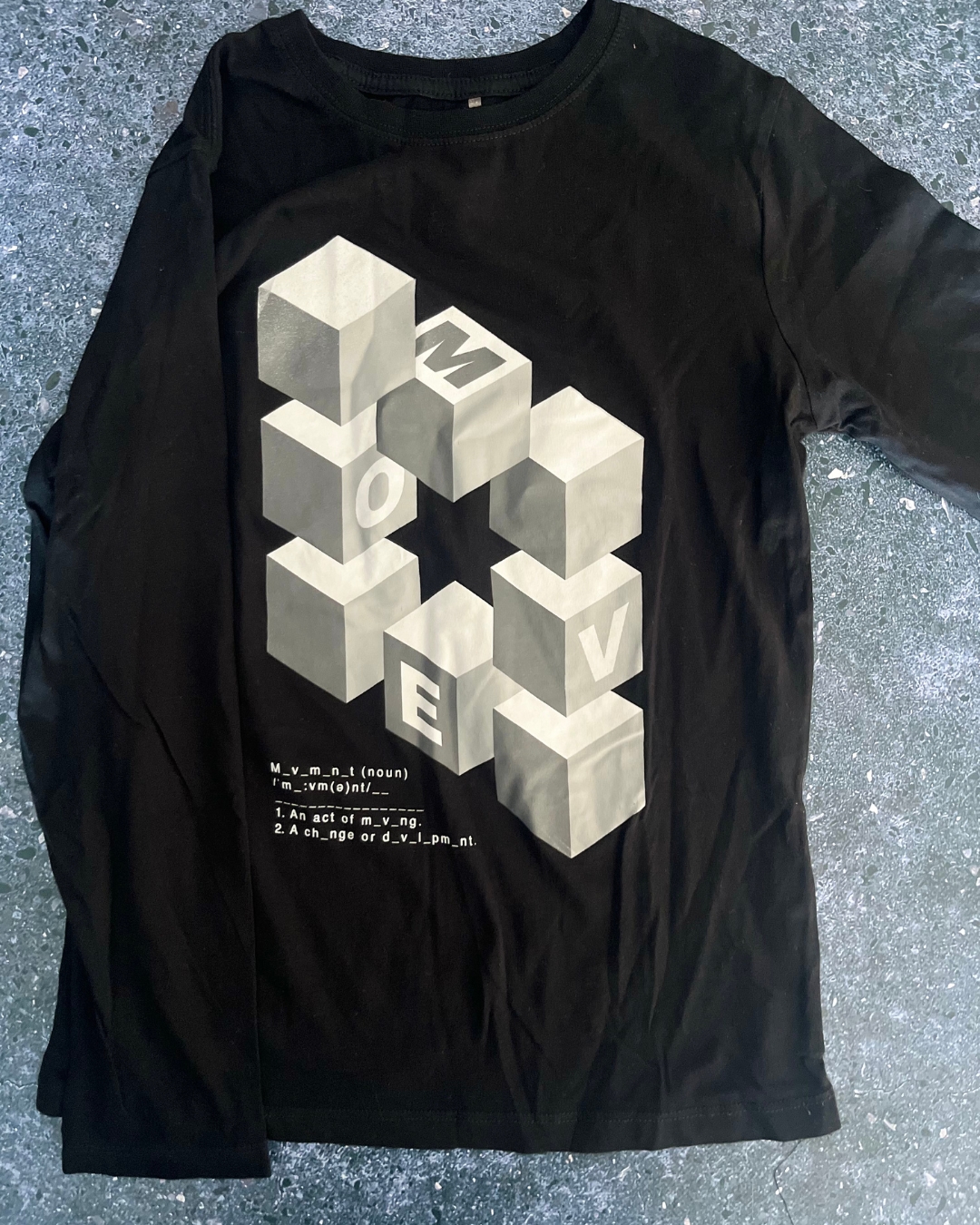 &US black Move long sleeve T-shirt 11Y