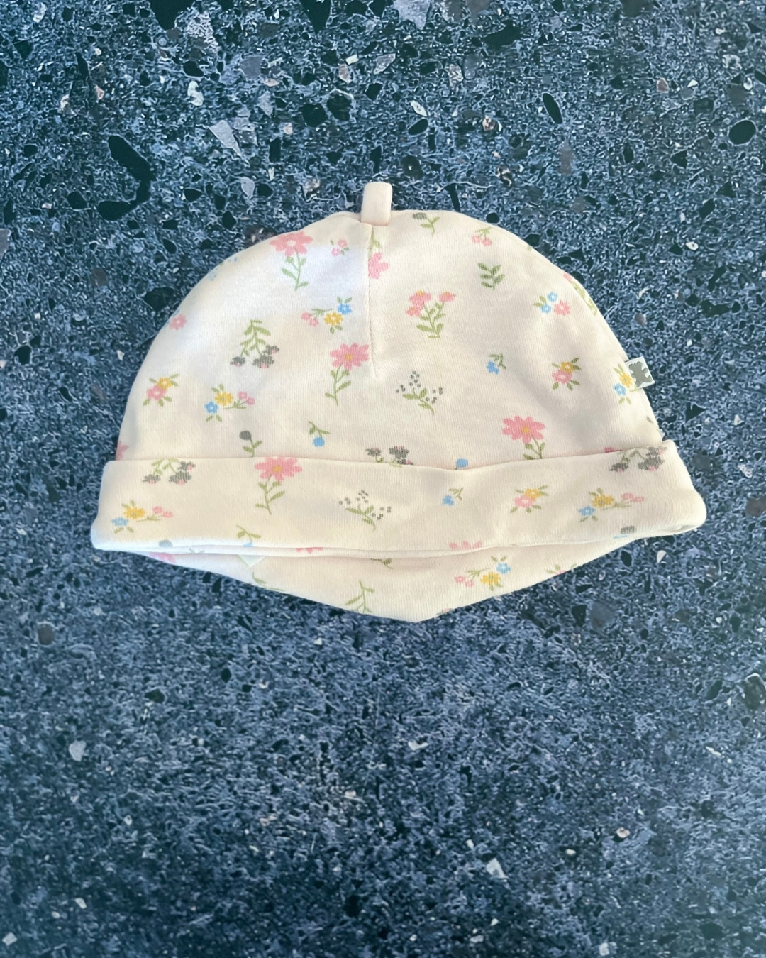 Woolworths pink floral beanie 6/12M