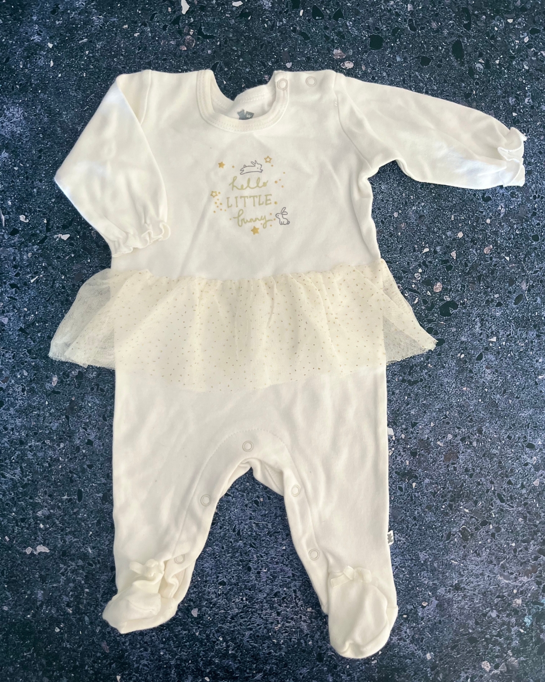 Woolworths white Little Bunnies onesie 1/3M
