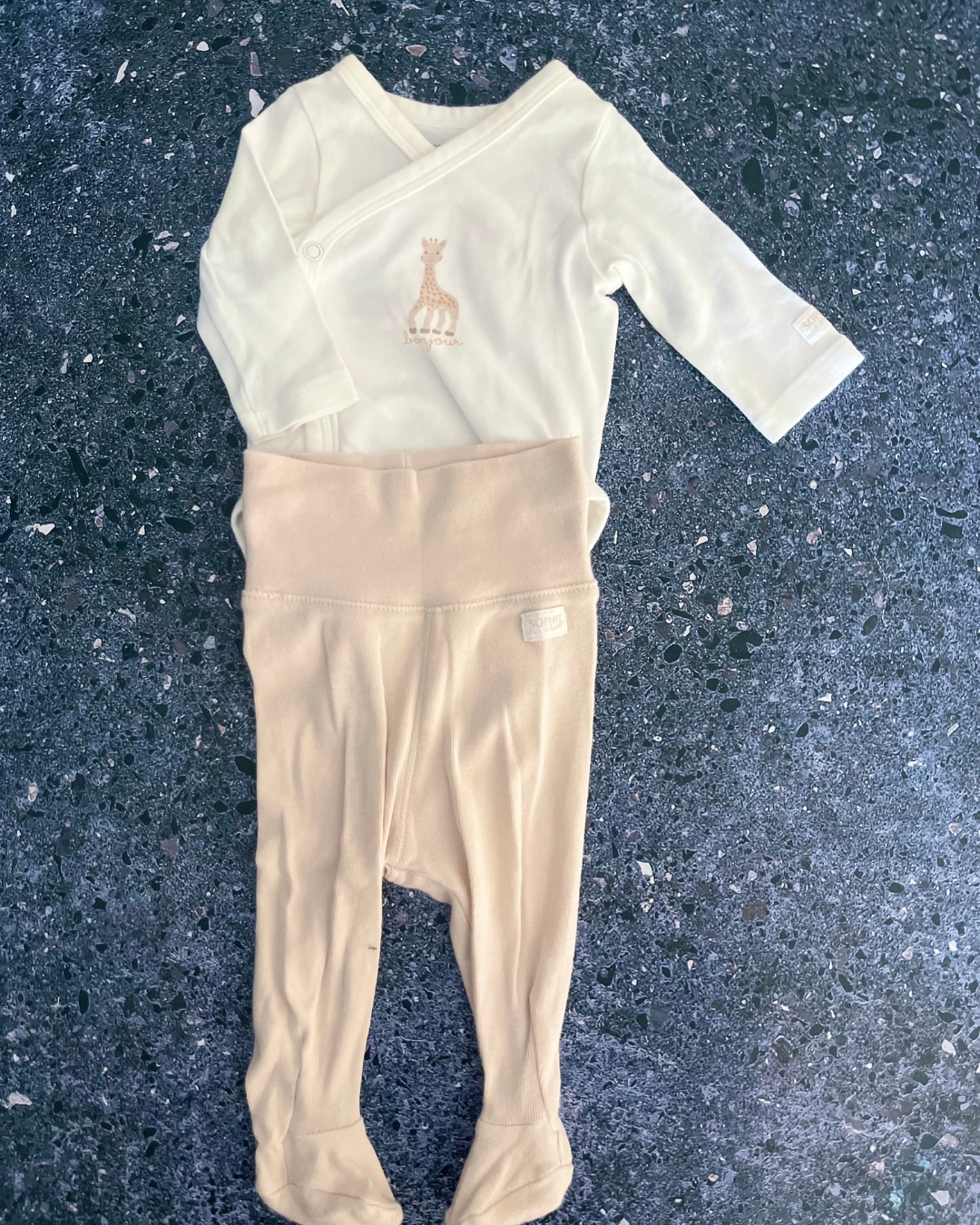 H&M white Sophie baby grow and pink pants Newborn