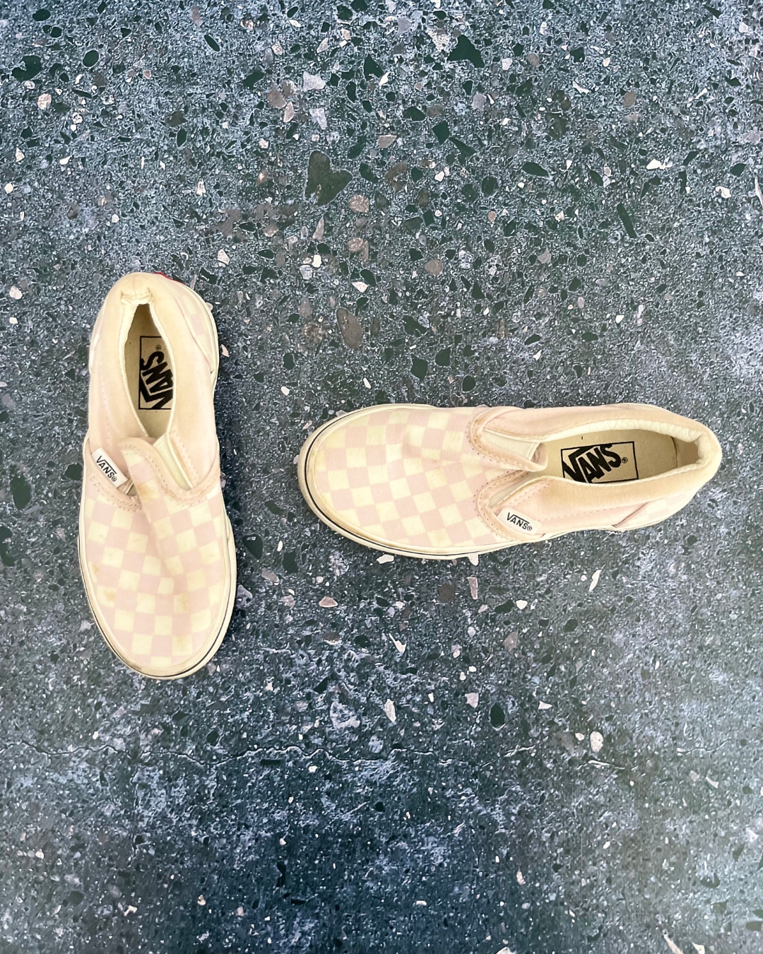 Vans pink and white checked shoes Size 12