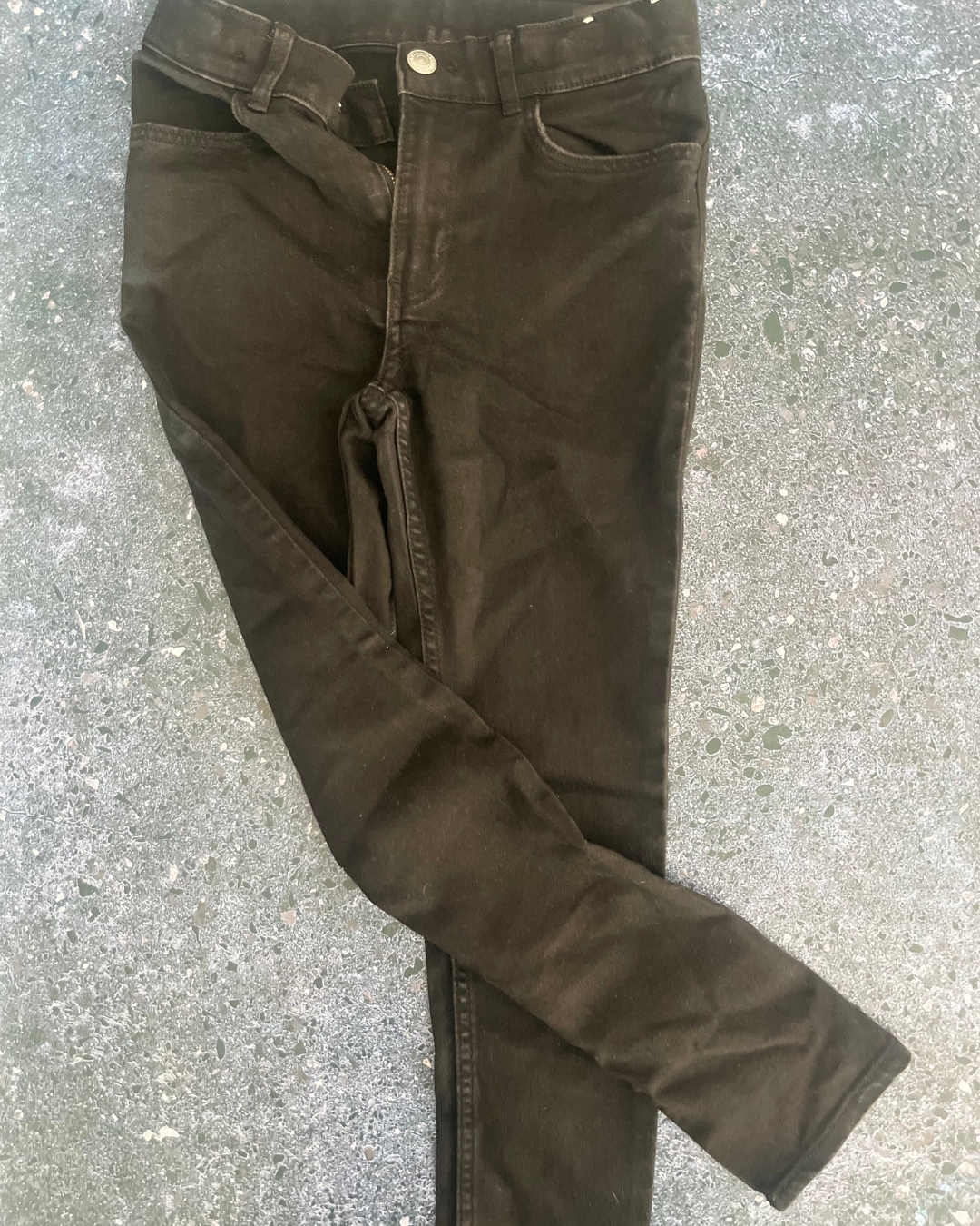 &Denim black skinny fit jeans 7/8Y