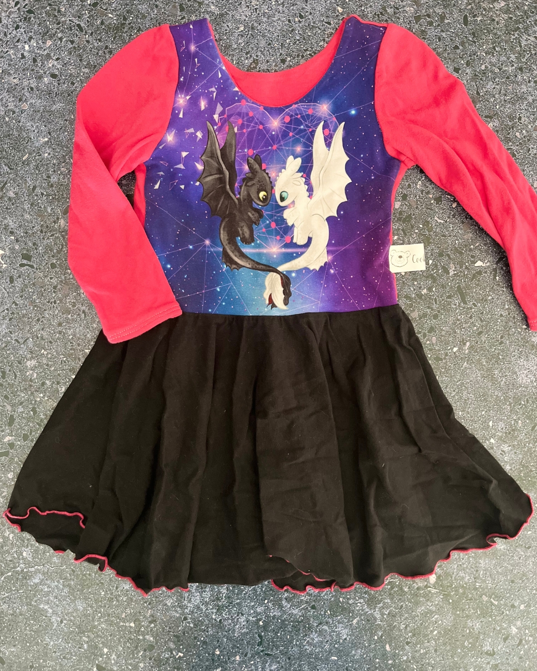 Cookie & Cream dragons dress 5Y