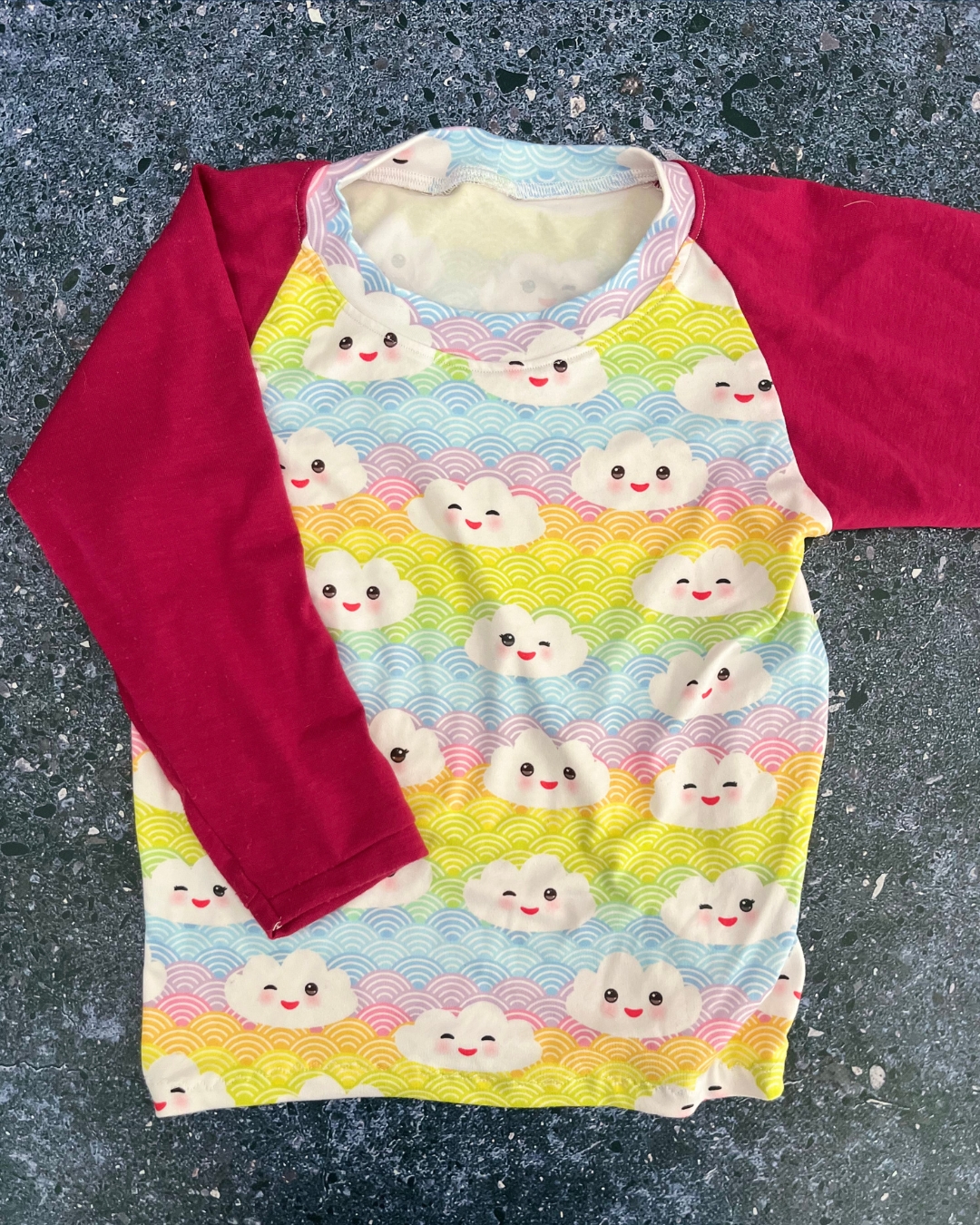 Pink rainbow long sleeve top 5/6Y