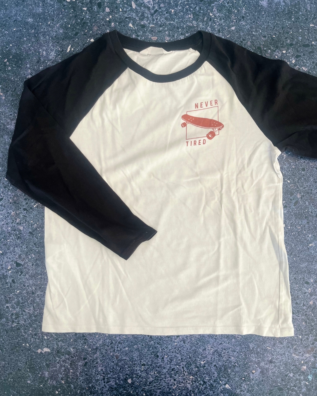 Mango white and black Tired long sleeve top 9Y