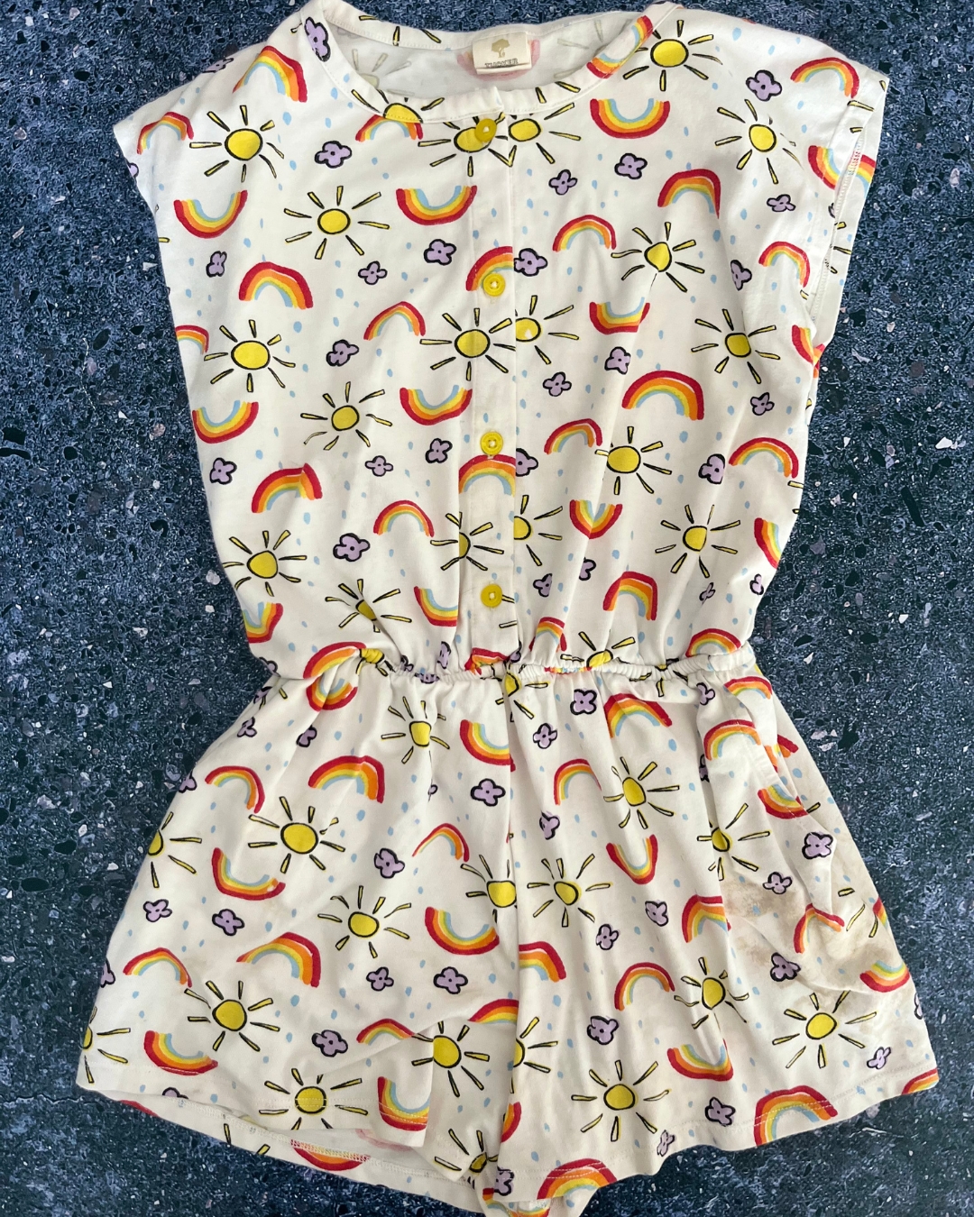 Tucker & Tate white rainbow romper 6Y