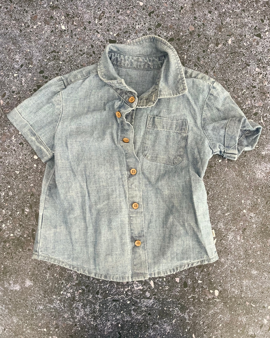 Woolworths blue denim collared shirt 18/24M