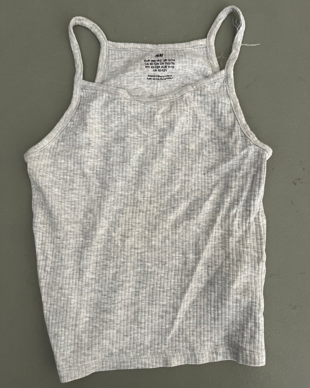 H&M grey ribbed vest 10/12Y