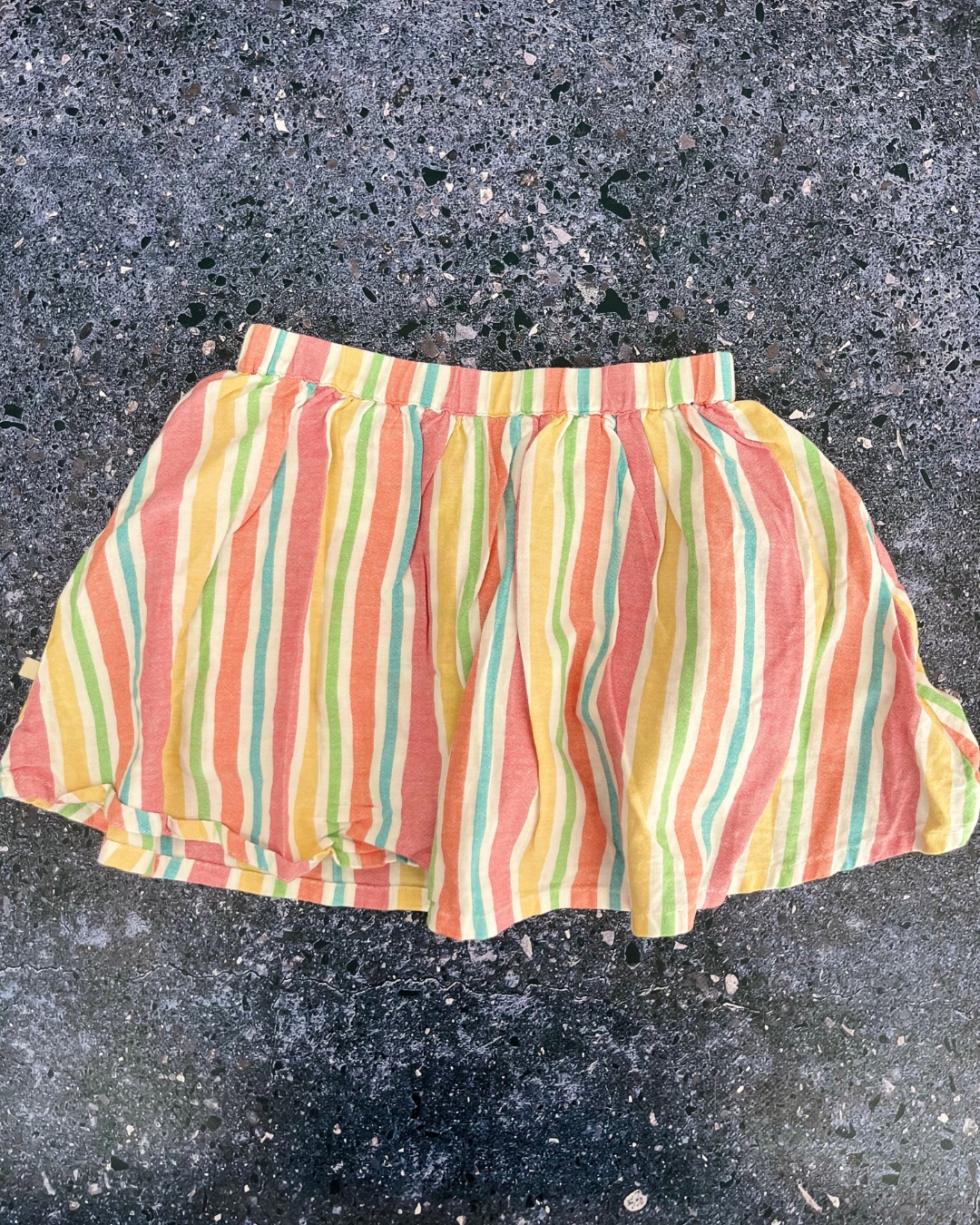 Frugo white, yellow, pink, blue and green striped shorts 4/5Y