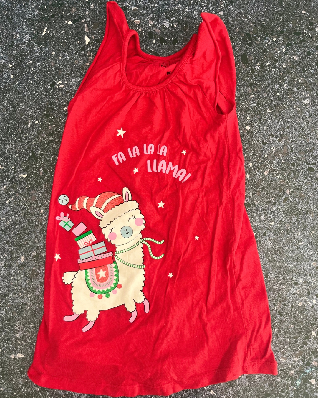 Woolworths red Llama nightie 4Y