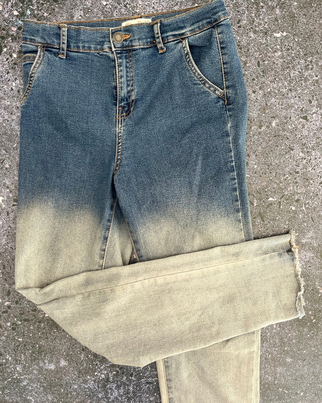 Cotton On blue faded two toned jeans 11/12Y