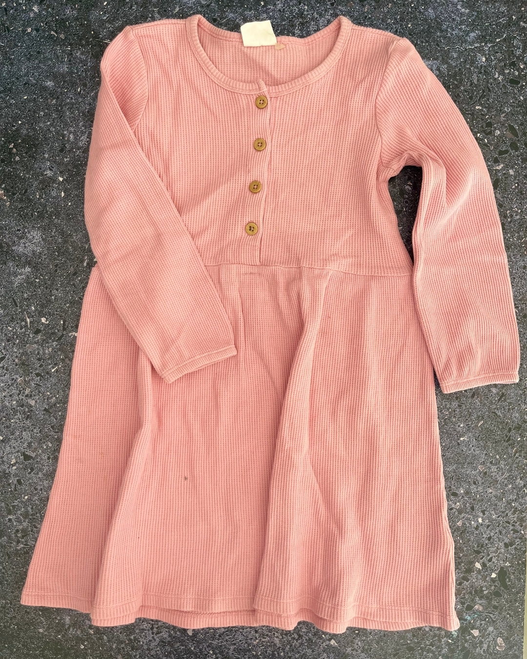 Cotton On pink waffle weave dress 6Y