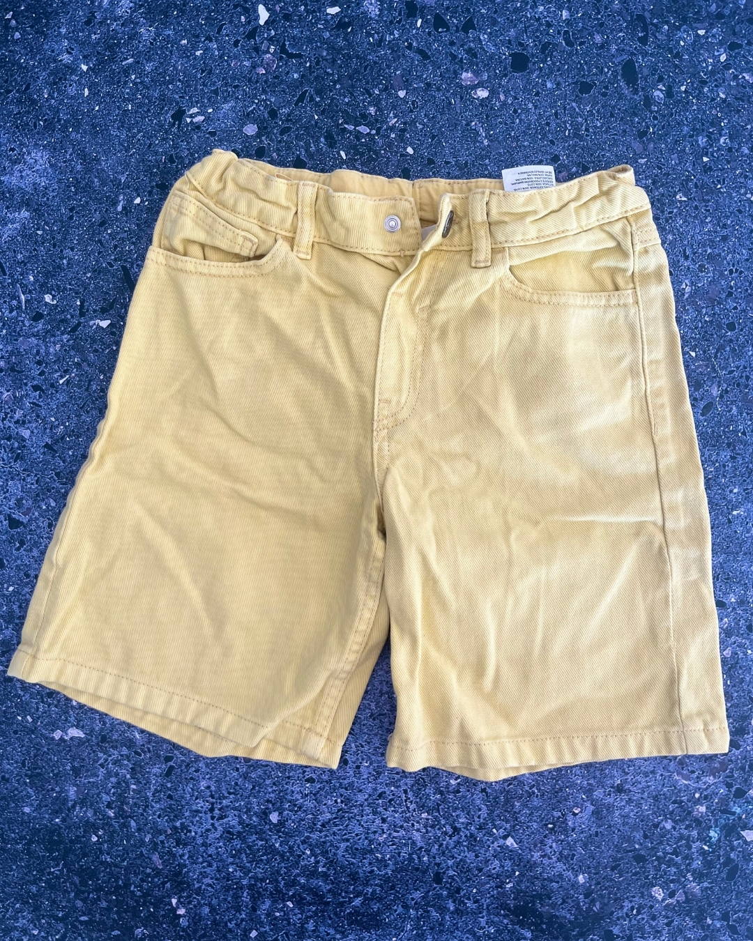 H&M yellow denim shorts 7/8Y
