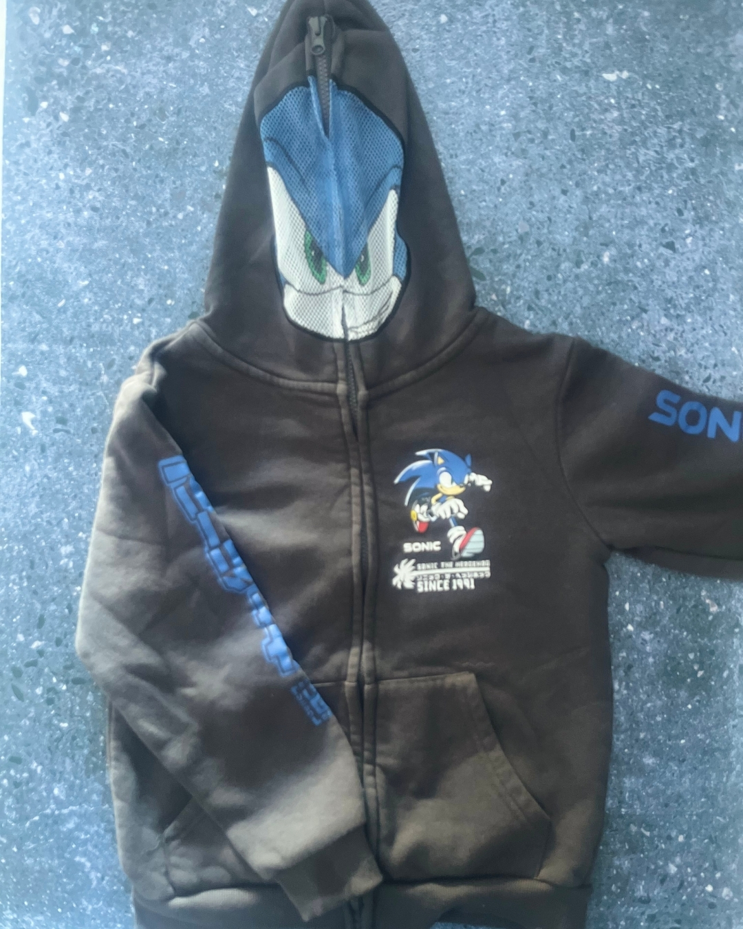Fox charcoal Sonic hoodie 10Y