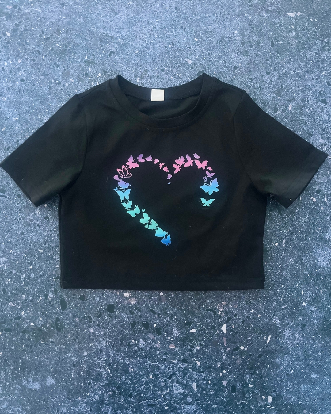 Black butterflies T-shirt 7/8Y