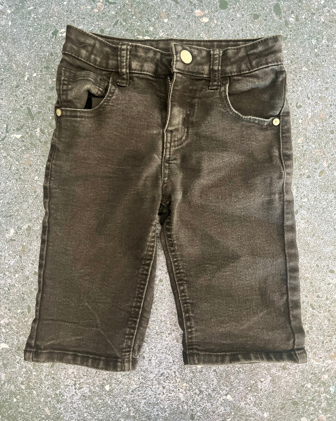 Woolworths black denim shorts 8Y