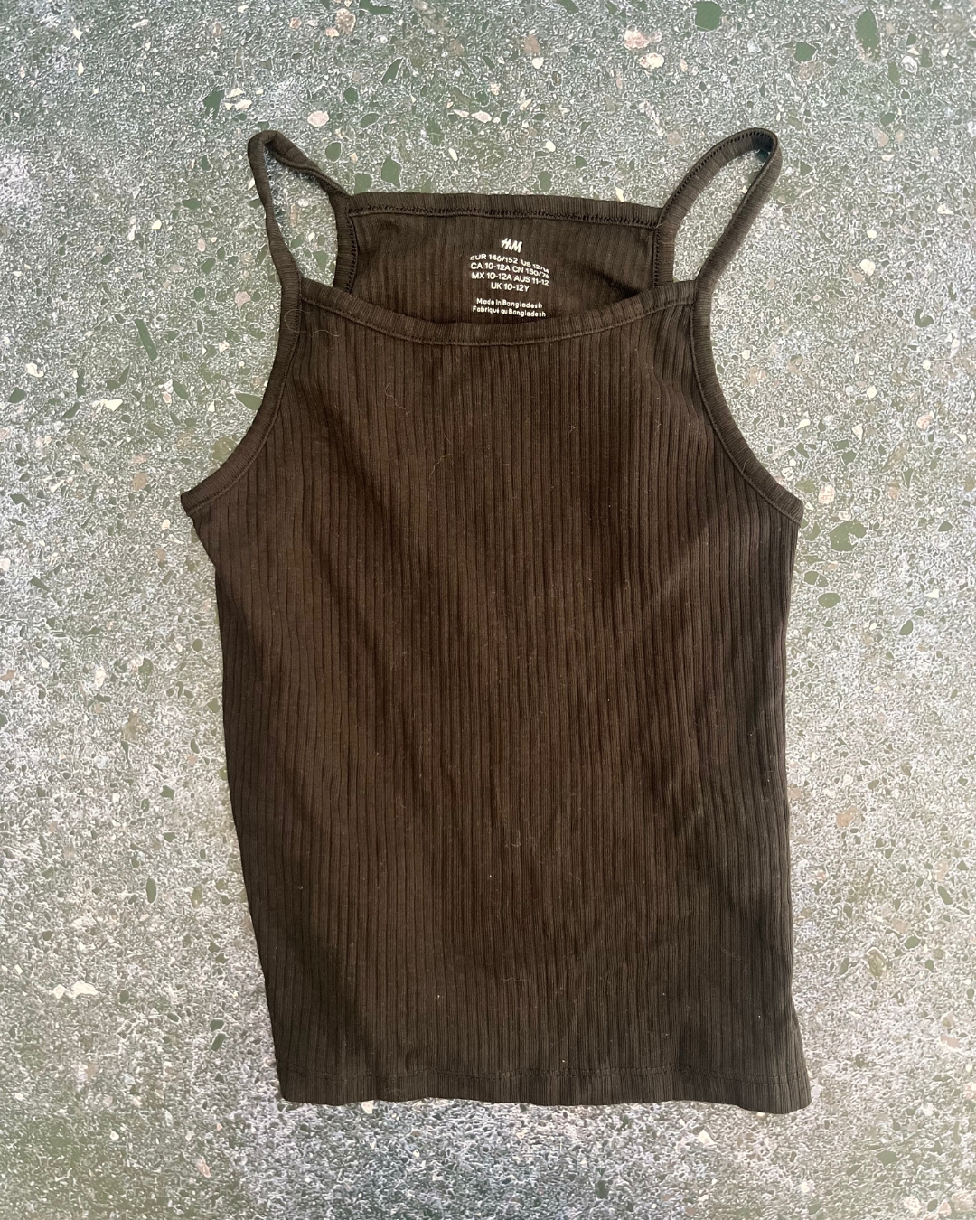 H&M black ribbed top 10/12Y