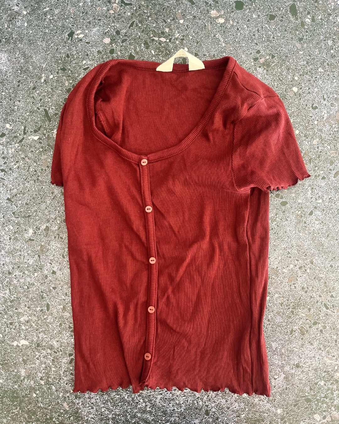 H&M burgundy button up top 10/12Y