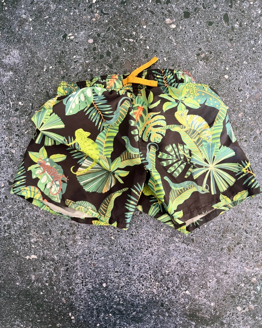 H&M Angela McKay black forest board shorts 7/8Y